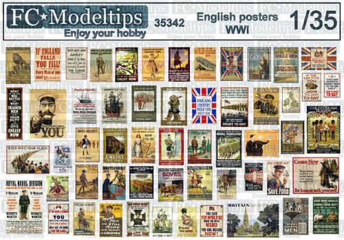 35342 English posters WWI, 1914-1918, 1/35 scale