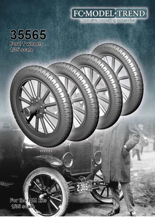35565 Ford T wheels, 1/35 scale