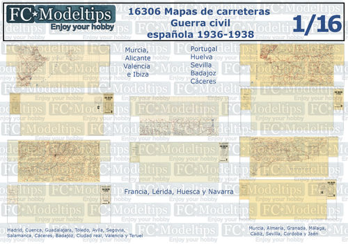 16306 Mapas de carreteras guerra civil espaola, escala 1/16