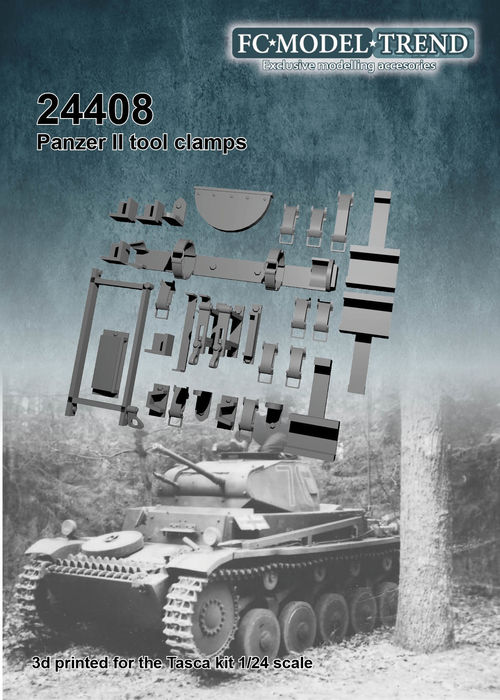 24408 panzer II, anclajes de herramientas. Escala 1/24
