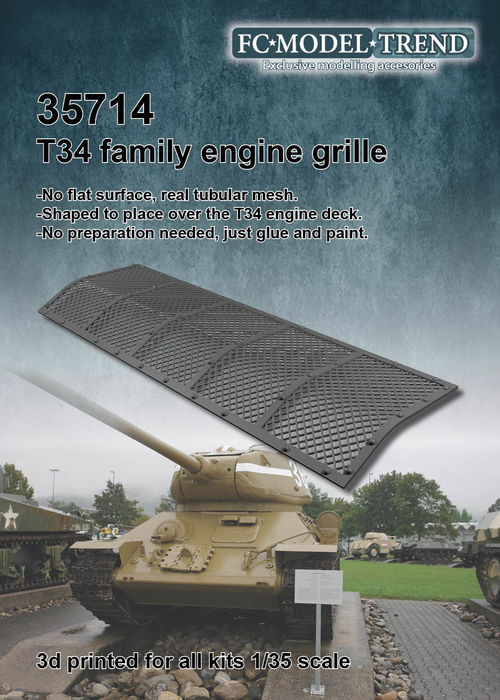 35714 T34 engine cover grille, 1/35 scale