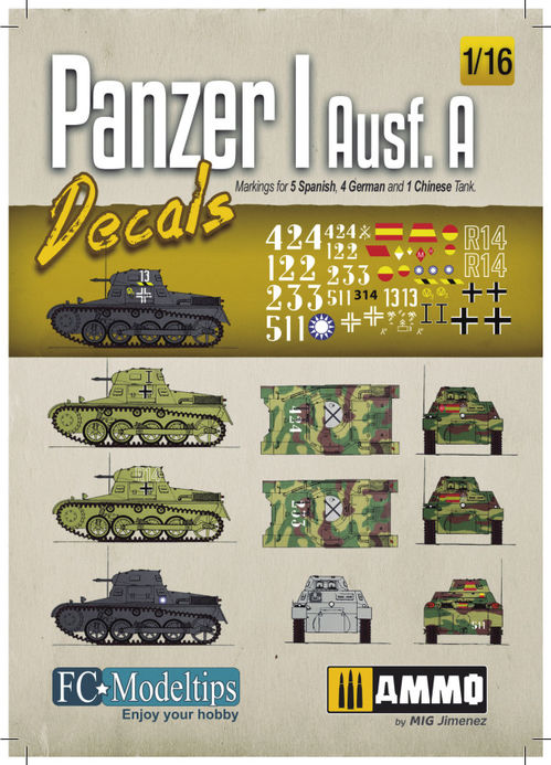 16202 Panzer I, Ausf. A. C 1/16 scale decals