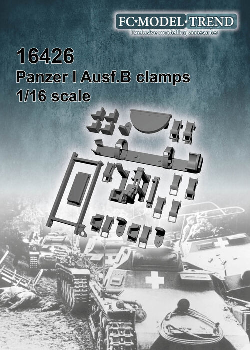 16426 Panzer I B tool clamps, 1/16 scale