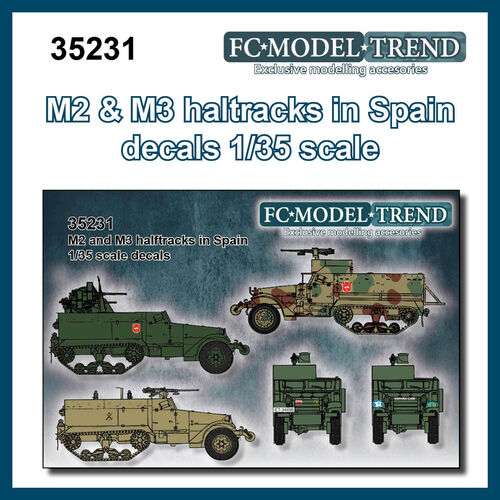 35231 M2 and M3 halftrack sin Spain, 1/35 scale decals