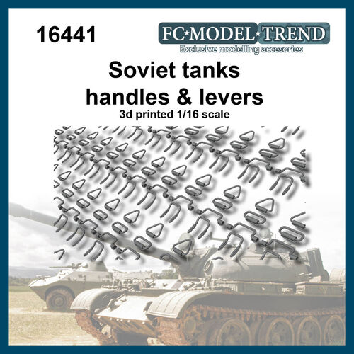 16441 Soviet tanks handles and levers, 1/16 scale