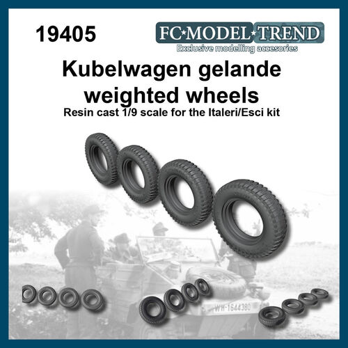 19405 Kubelwagen, ruedas con peso, escala 1/9