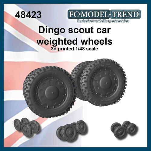 48423 Ruedas con peso para el Dingo Scout car, escala 1/48