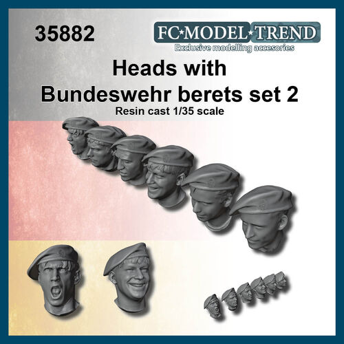 35882 Bundeswehr tank crew heads 2, 1/35 scale