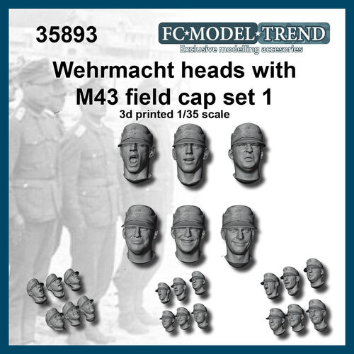35893 Cabezas Wehrmacht con gorra M-43, set 1. Escala 1/35