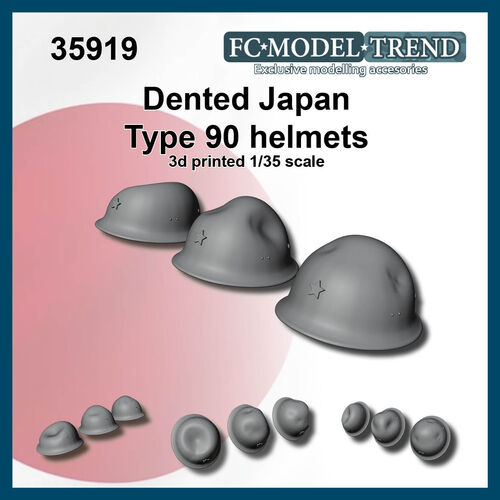 35919 Cascos japoneses type 90 abollados. Escala 1/35.