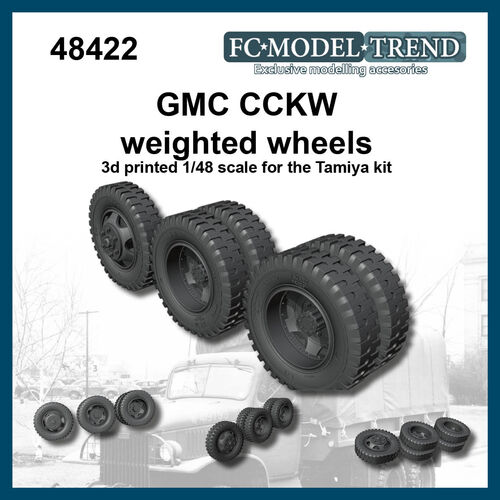 48422 GMC, ruedas con peso. Escala 1/48.