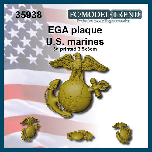 35938 Placa decorativa marines USA. 3x3 cm.