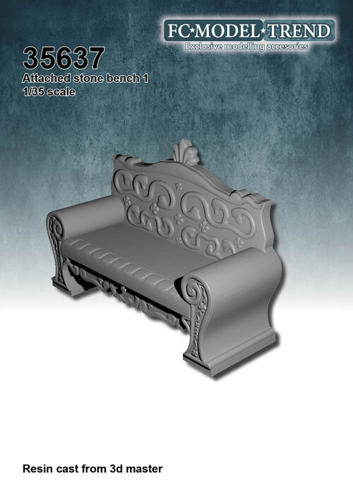 35637 Wall stone bench. 1/35 scale.
