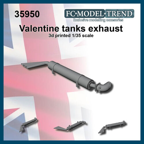 35950 Tubo de escape para tanques Valentine, escala 1/35.
