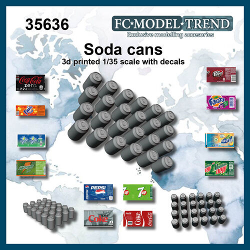 35636 Soda cans, 1/35 scale.