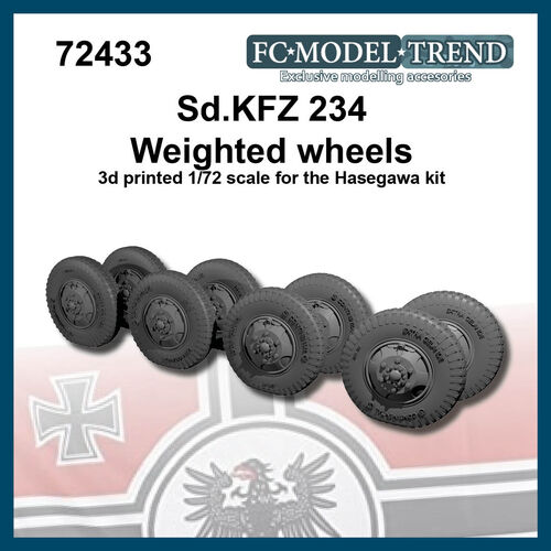 72433 Sdkfz 234 weighted wheels 1/72 scale.