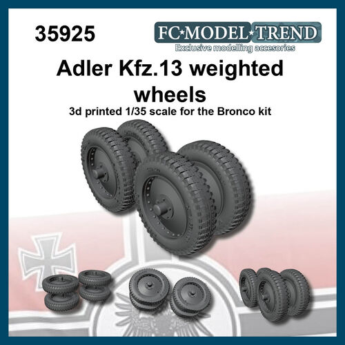 35925 Kfz. 13 Adler weighted wheels, 1/35 scale.