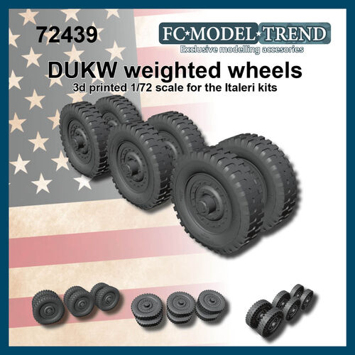 72439 DUKW ruedas con peso, escala 1/72.