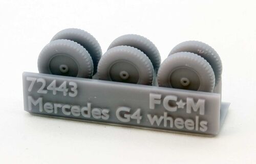 72443 Mercedes G4 "gelande" weighted wheels, 1/72 scale.