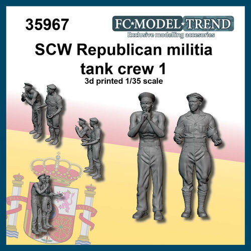 35967 SCW militian tank crew, set 1, 1/35 scale.