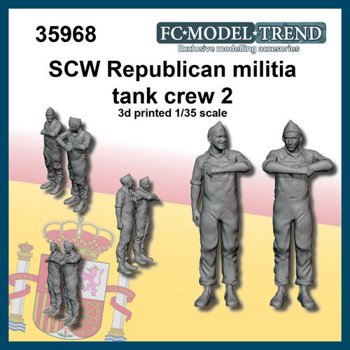 35968 SCW militia tank crew set 2, 1/35 scale.