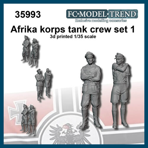 35993 Afrika Korps tripulacin de carro, set 1. Escala 1/35.
