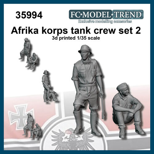 35994 Afrika Korps tripulacin de carro, set 2. Escala 1/35.
