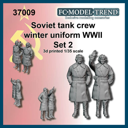 37009 Soviet tank crew in winter uniform WWII, set 2. 1/35 scale.