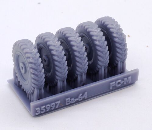 35997 BA-64 weighted wheels. 1/35 scale.