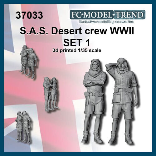37033 SAS desert jeep crew, set 1, 1/35 scale.