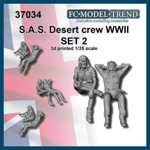 37034 SAS desert jeep crew, set 2, 1/35 scale.