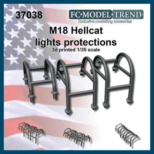37038 M18 Hellcat, lights protectors, 1/35 scale.