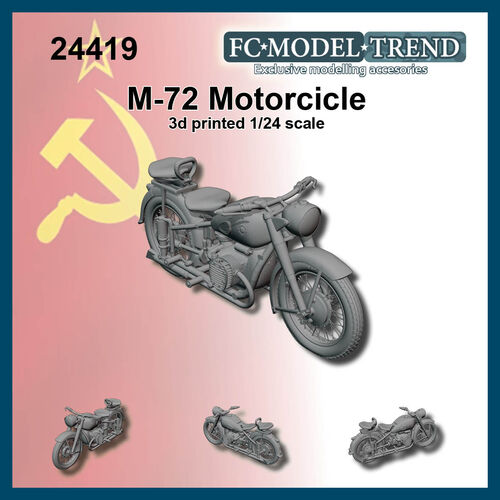 24419 Motocicleta sovitica M72, escala 1/24.