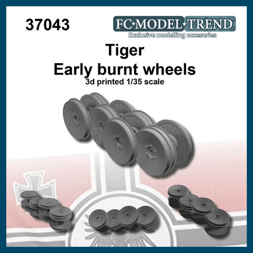 37043 Tiger burnt wheels. 1/35 scale.