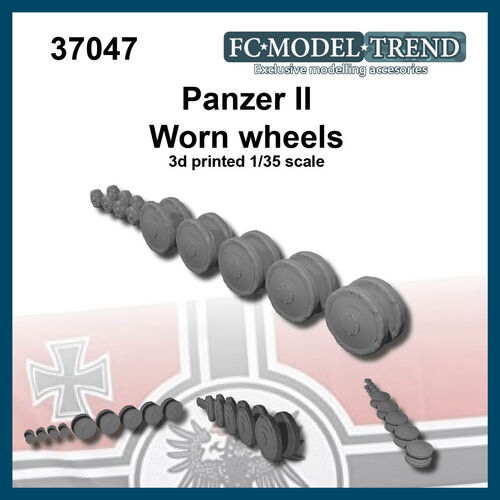 37047 Panzer II worn wheels. 1/35 scale.