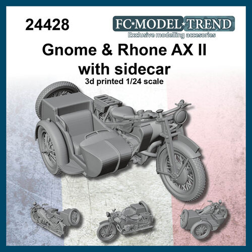 24428 Gnome & Rhone AX II with sidecar. 1/24 scale.