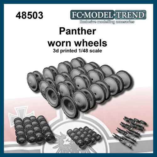48503 Panther worn wheels, 1/48 scale.