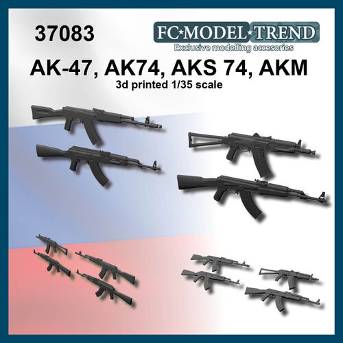 37083 AK-47, AK-74, AKS-74 & AKM, 1/35 scale.
