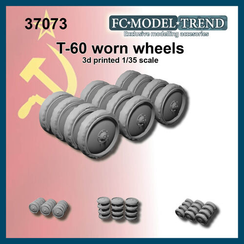 37073 Worn wheels for T-60/SU-76, 1/35 scale.