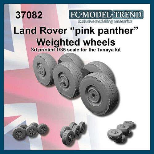 37082 Land Rover "Pink panther" weighted wheels, 1/35 scale.