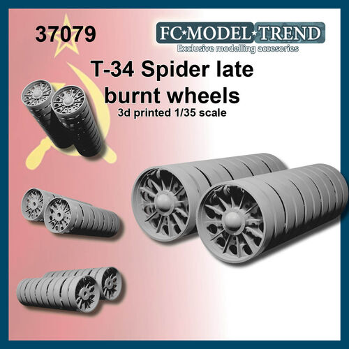37079 T-34 Late spider burnt wheels, 1/35 scale.
