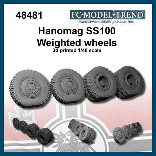 48481 SS100 Hanomag, weighted wheels, 1/48 scale.
