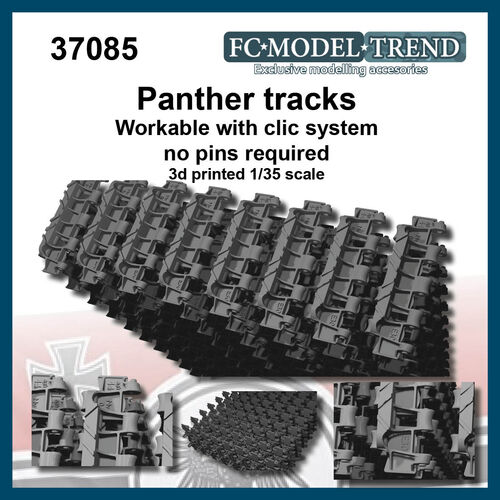 37085 Panther, workable tracks, click system, no pins required. 1/35 scale.