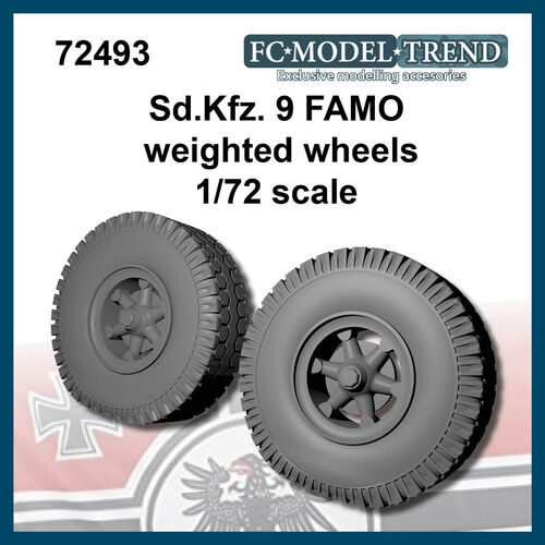 72493 Sdkfz 9 Famo weighted wheels, 1/72 scale.