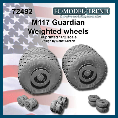 72492 M1117 Guardian, ruedas con peso, escala 1/72.