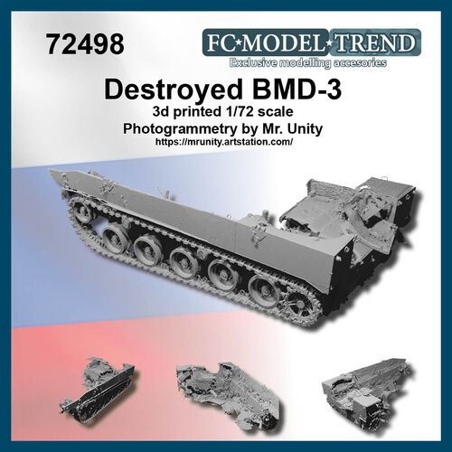 72498 BMD.3 destroyed, 1/72 scale.