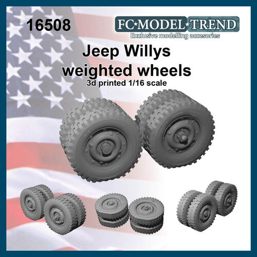 16508 Jeep, weighted wheels, 1/16 scale.