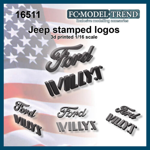 16511 Jeep Willys/Ford logos, 1/16 scale.