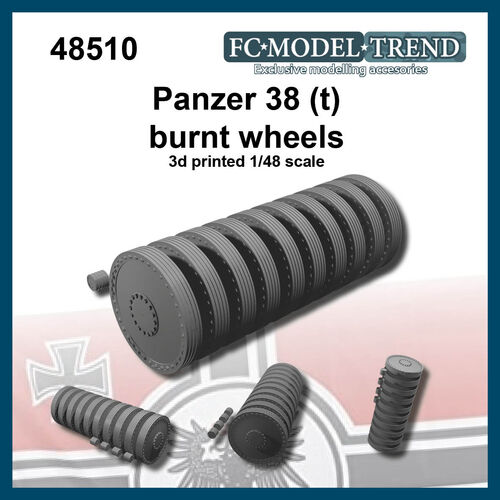 48510 Panzer 38(t) burnt wheels. 1/48 scale.