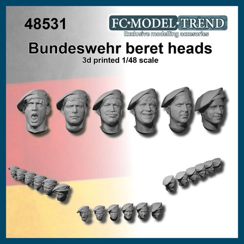 48531 Bundeswehr heads with beret, 1/48 scale.